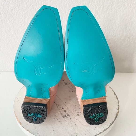 Lane EMMA JANE Womens Cowboy Boots 7 Pink Western Cowgirl Mid Calf Pointed Toe - Picture 8 of 11